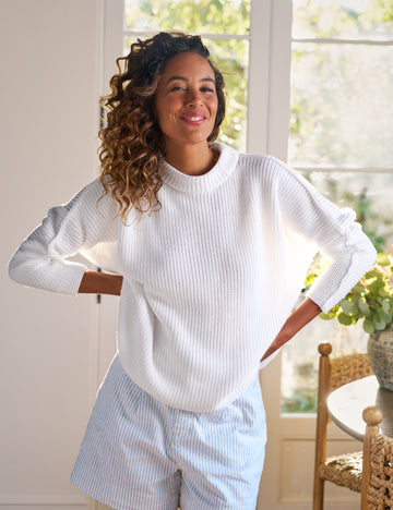 MONTECITO SWEATER White, Pure Italian Cotton